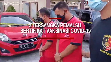 2 Tersangka Pemalsu Sertifikat Vaksinasi Covid-19 Ditangkap Polres Klaten