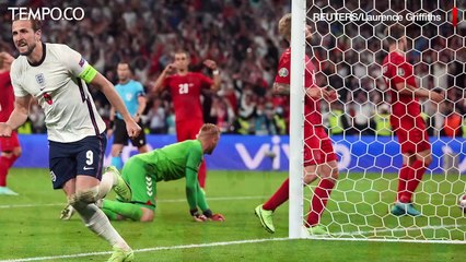 Semfinal Euro 2020: Inggris Kalahkan Denmark 2-1, Gol Kane Jadi Penentu