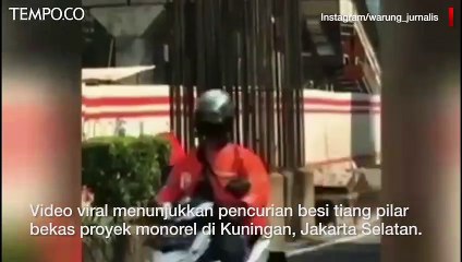 Viral Video Pencurian Besi Bekas Monorel, Polisi: Sudah Ditangkap