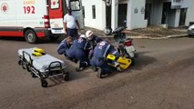 Motociclista fica ferido após se envolver em colisão com carro na Rua Vitória