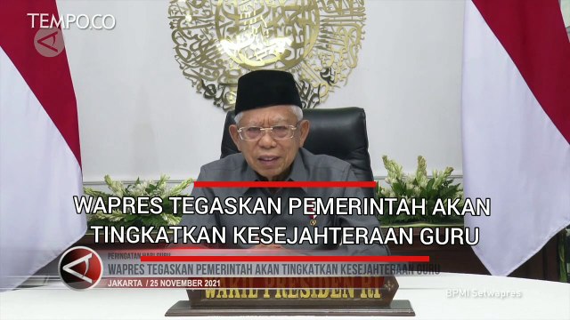 Wapres Tegaskan Pemerintah akan Tingkatkan Kesejahteraan Guru