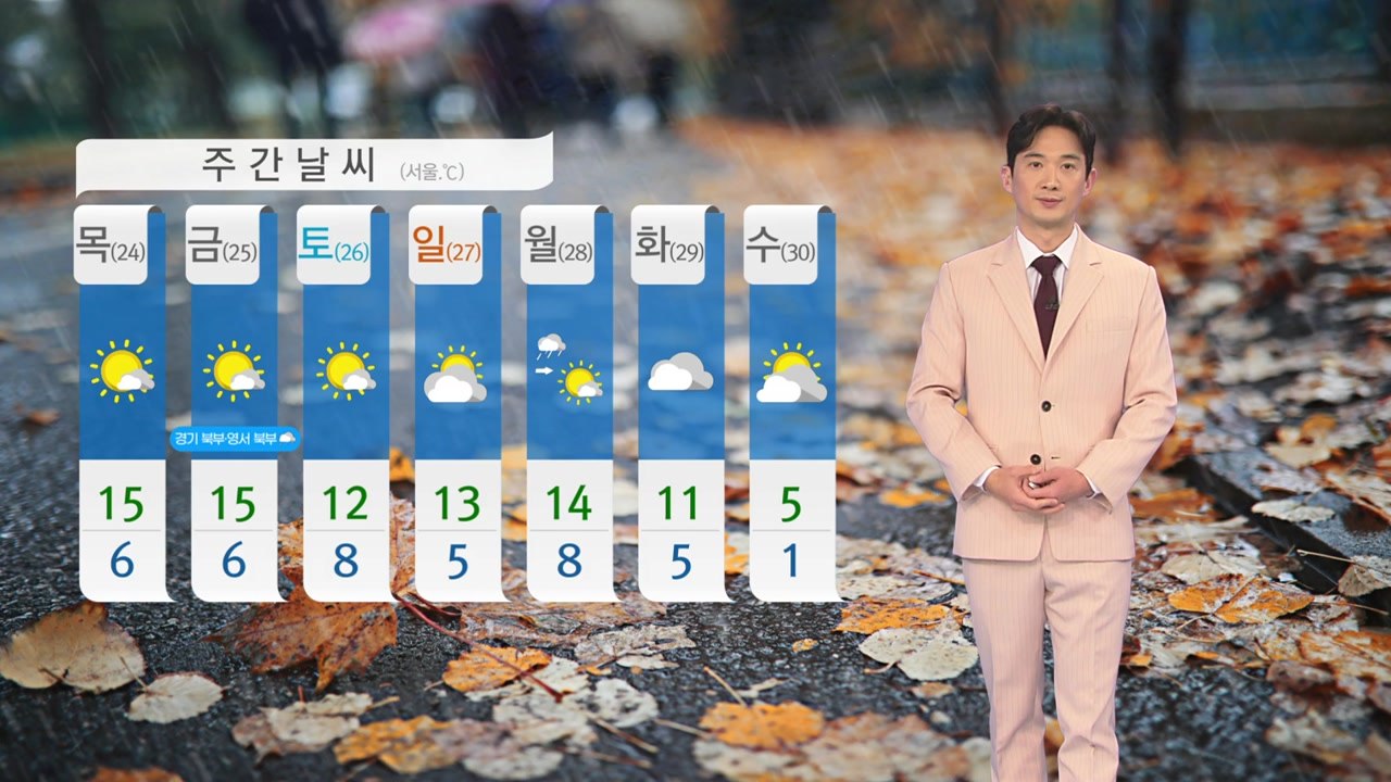 [날씨] 내일 오전까지 전국 비...낮 동안 선선 / YTN