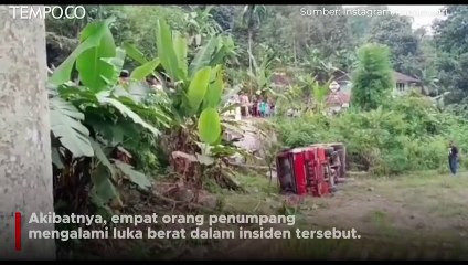 Mobil Elf Isi Rombongan Siswa di Mekarbuana Terjun ke Jurang, Tak Kuat Nanjak