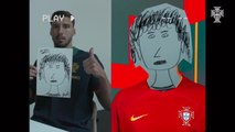 Portugal - Cristiano Ronaldo, Pepe et leurs talents... de dessinateurs !
