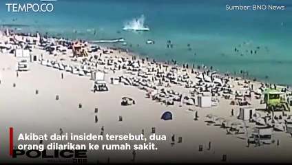 Momen Helikopter Jatuh di Pantai yang Tengah Ramai di Miami