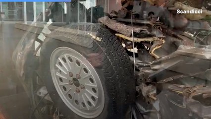 A Scandicci i resti dell'auto della scorta di Falcone