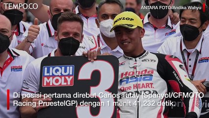 Mario Aji P3 Kualifikasi 2 Moto3 Mandalika, Start Baris Terdepan