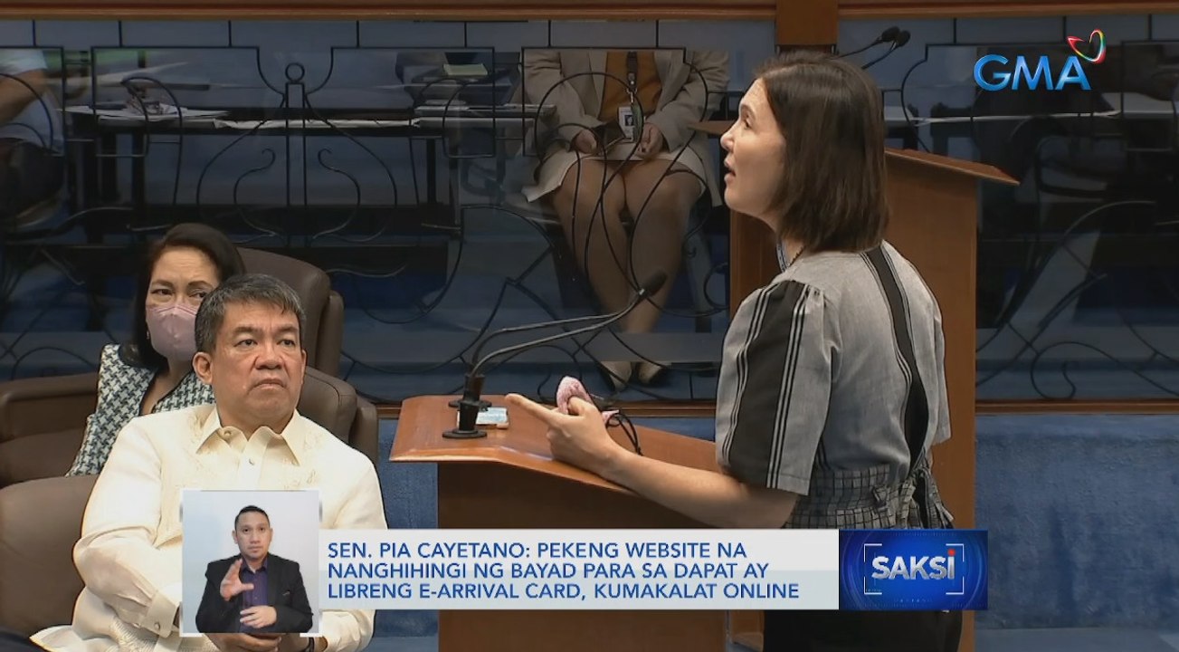 Sen. Pia Cayetano: Pekeng website na nanghihingi ng bayad para sa dapat ay libreng E-Arrival card, kumakalat online | Saksi