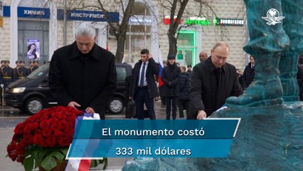 Putin y Díaz – Canel  develan estatua de Fidel Castro en Moscú