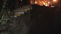 Şişli'de inşaat alanının üstündeki yol çöktü: Vatandaşlar korku ile sokağa döküldü
