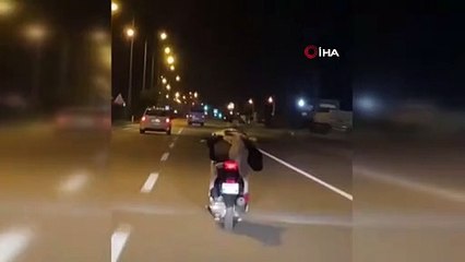 Trafik magandasının tepki çeken görüntüsü!