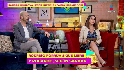 Sandra Montoya asegura supuesto estafador sigue libre y robando