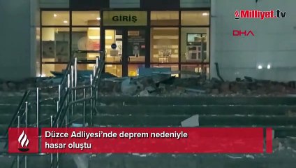 Düzce Adliyesi’nde deprem nedeniyle  hasar oluştu