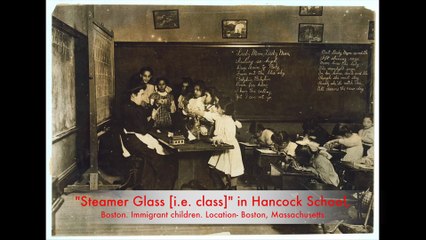 Old pictures of immigrants coming to the USA.