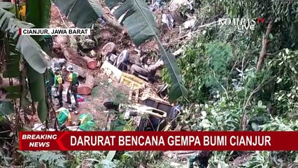 Proses Evakuasi 5 Mobil yang Masuk Jurang, Jalan Cianjur-Bogor Sempat Ditutup!