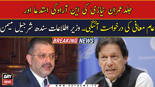 Sharjeel Memon claims Imran Khan will seek NRO and pardon soon