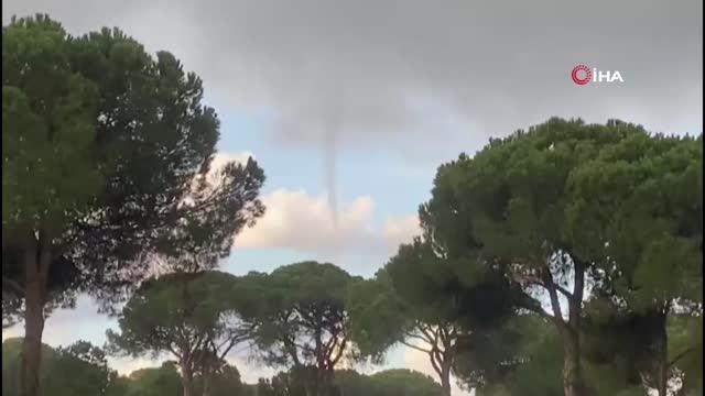 Antalya'da çıkan hortum karaya ulaşmadan kayboldu