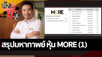 สรุปมหากาพย์ หุ้น MORE (1)  | ฟังหูไว้หู (21 พ.ย. 65)