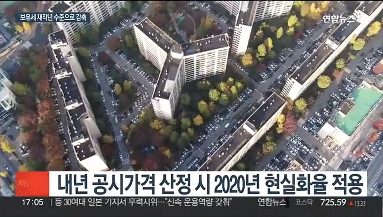 내년 보유세 재작년 수준 축소…공시가 현실화율 인하