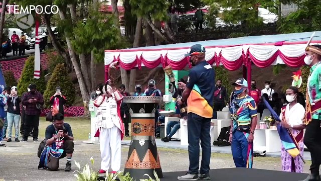 Kirab Obor PON XX Papua Tiba di Kota Jayapura