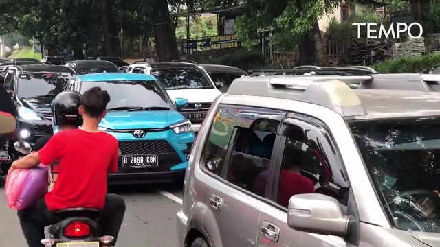 Video Drone Kemacetan di Kawasan Puncak Saat Ganjil Genap Diberlakukan