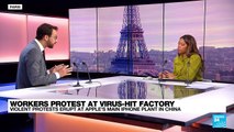 Violent protests at virus-hit, largest iPhone factory in China