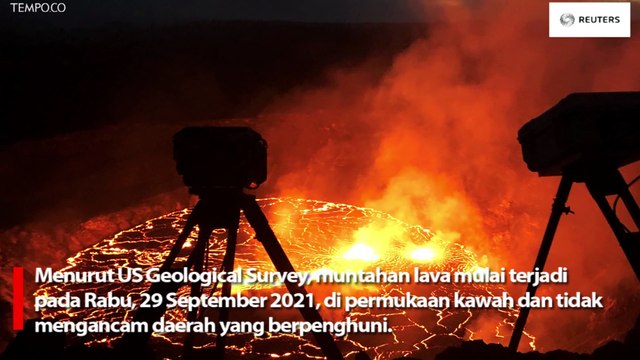 Muntahan Lava Gunung Berapi Kilauea di Hawaii
