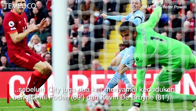 Hasil Liga Inggris: Liverpool vs Manchester City Berakhir Imbang 2-2