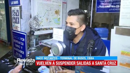Terminal de buses de Cochabamba suspende salidas a la ciudad de Santa Cruz 