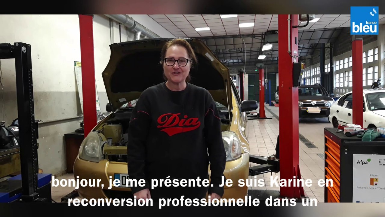 Carine en reconversion professionnelle en mécanique auto à l'Afpa