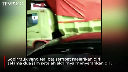Pengemudi Truk yang Serempet Polisi Hingga Tewas di Tol Sempat Kabur