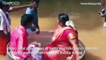 Viral Kisah Pasangan India ke Lokasi Pernikahan Naiki Panci Raksasa