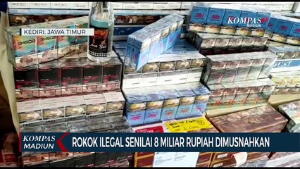 Rokok Ilegal Senilai 8 Miliar Rupiah Dimusnahkan