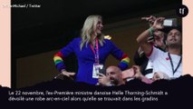 L'ex-Première ministre danoise Helle Thorning-Schmidt défie le Qatar avec une robe militante