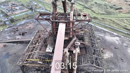Redcar blast furnace - spectacular footage before and after iconic landmark's demolition