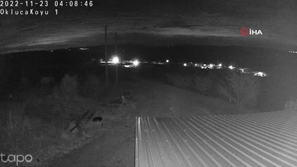 Dağların arkasından ortaya çıkan kısa süreli ışık parlaması Bilecik'ten görüntülendi