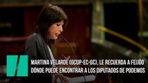 Martina Velarde (GCUP-EC-GC), le recuerda a Feijóo dónde puede encontrar a los diputados de Podemos