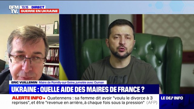 Nous avons affrété un camion de la ville qui a transporté plus de trois tonnes de vêtements et vivres vers Ouman : le mairie de Romilly-sur-Seine, jumelée avec une ville ukrainienne, témoigne sur BFMTV
