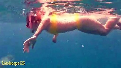 dive in the crystal clear river