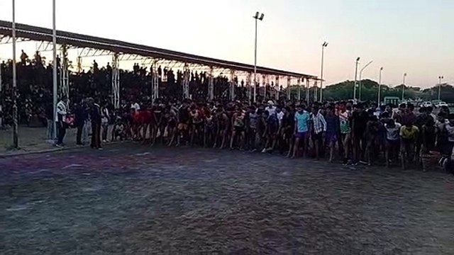 अमर शहीद पीराराम थोरी की पुण्यतिथि पर ट्रायल सेना भर्ती में दौड़े युवा