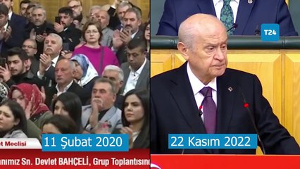 "Esad ile görüşmeli" diyen Bahçeli'nin, "Katil Esad, yansın Suriye, yıkılsın İdlib, kahrolsun Esad” sözleri yeniden gündem oldu
