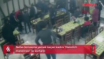 Nefes borusuna yemek kaçan kadını 'Heimlich manevrası' ile kurtardı