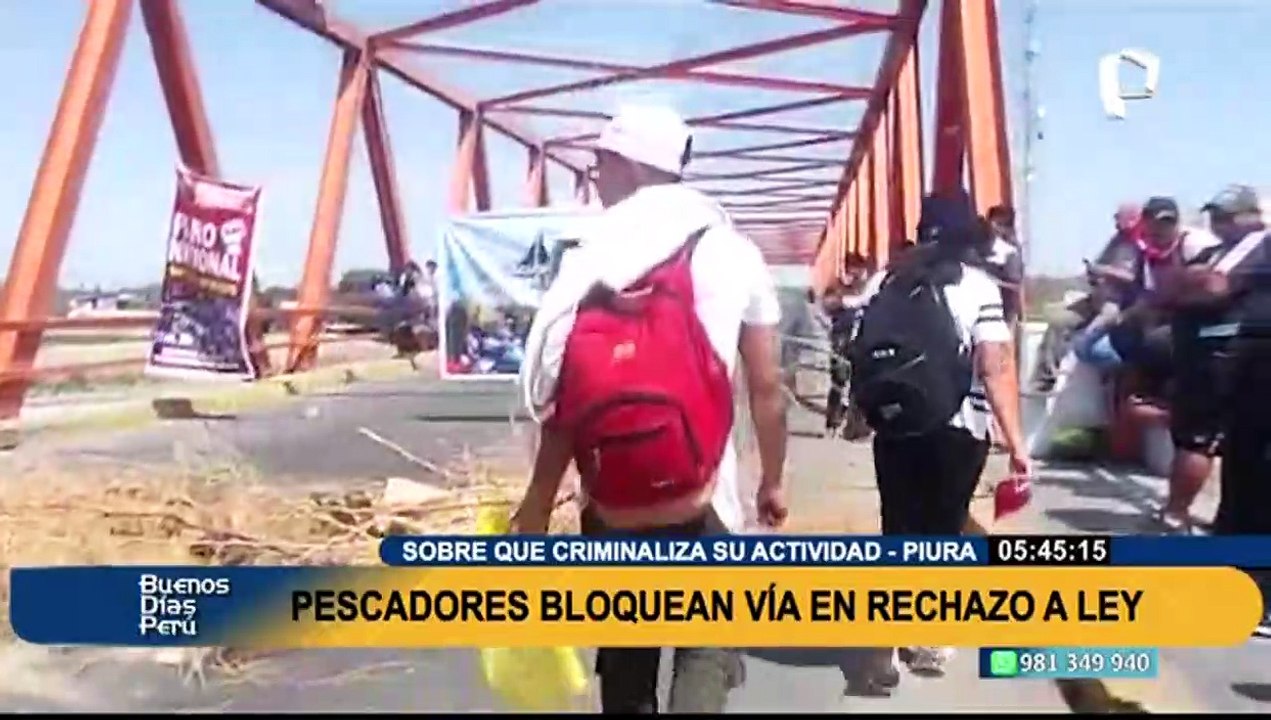 Piura: pescadores marcharon para exigir la derogatoria de ley que criminaliza la actividad pesquera