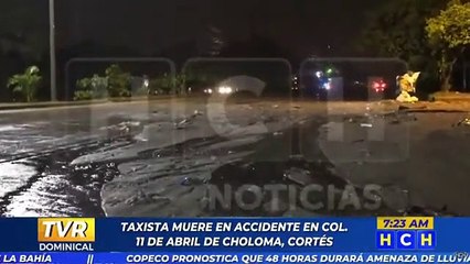 Muere un taxista en la Col.11 de Abril de Choloma luego de impactar en poste de luz (1)