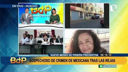 Huacho:  Sospechoso de crimen de mexicana pasa su primera noche en prisión y quiso suicidarse