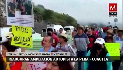 AMLO y Cuauhtémoc Blanco inauguran modernización de carretera La Pera - Cuautla