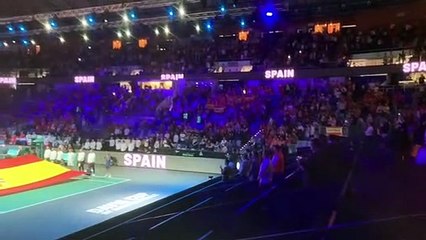 Así ha sonado el himno de España en el Martín Carpena antes de la eliminatoria contra Croacia