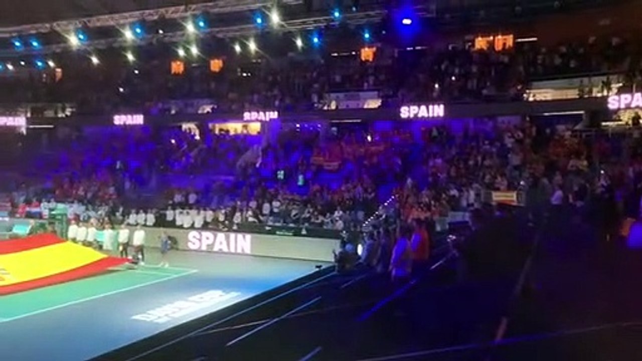 Así ha sonado el himno de España en el Martín Carpena antes de la eliminatoria contra Croacia