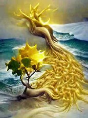 Galadriel's Song of Eldamar "I sang of leaves, of leaves of gold" Digital Artwork by Artificial Intelligence (AI) and Christine aka stine1