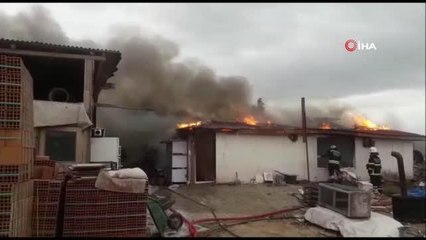 Çiftlik evi alev alev yandı